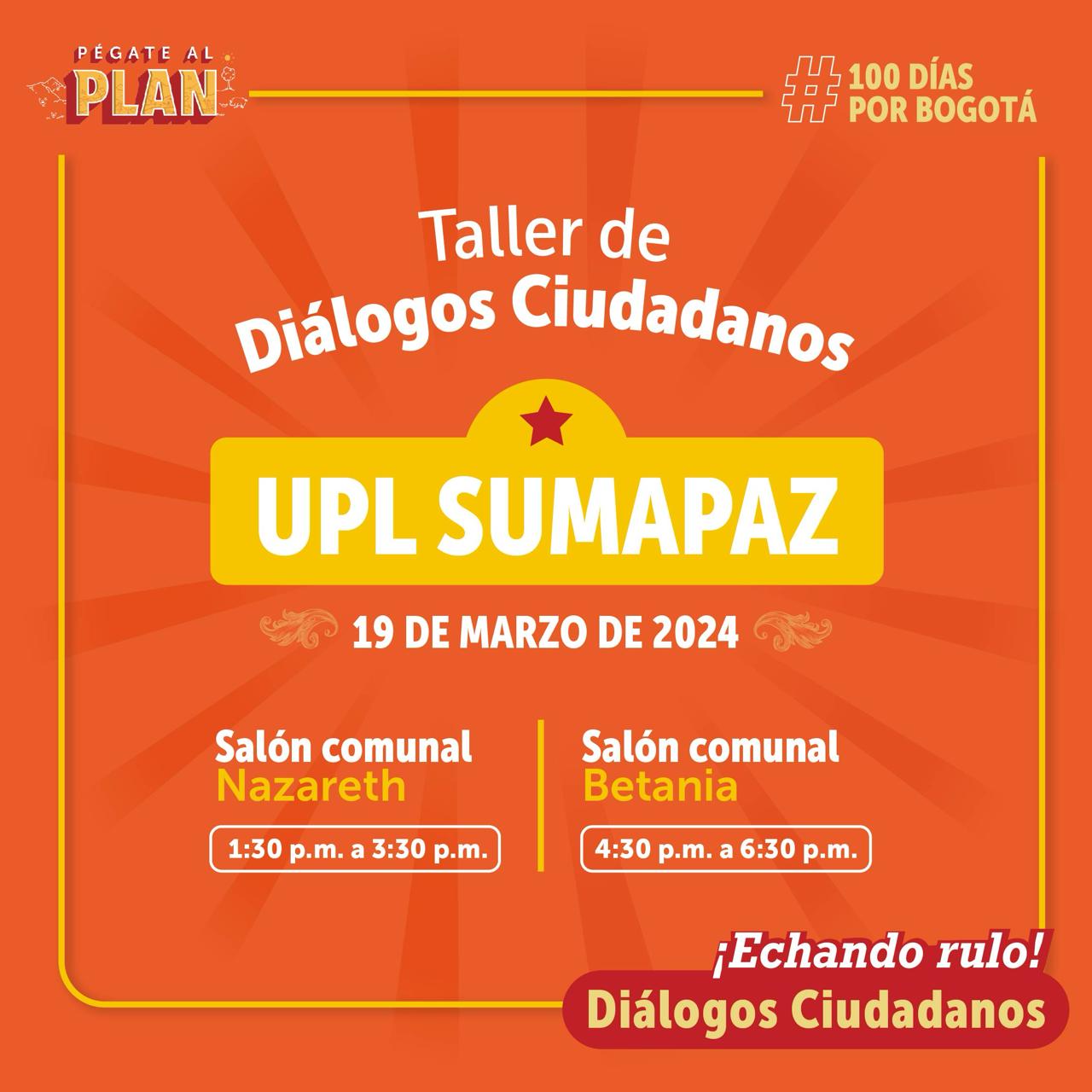Logos 100 días por Bogotá y Pégate al Plan