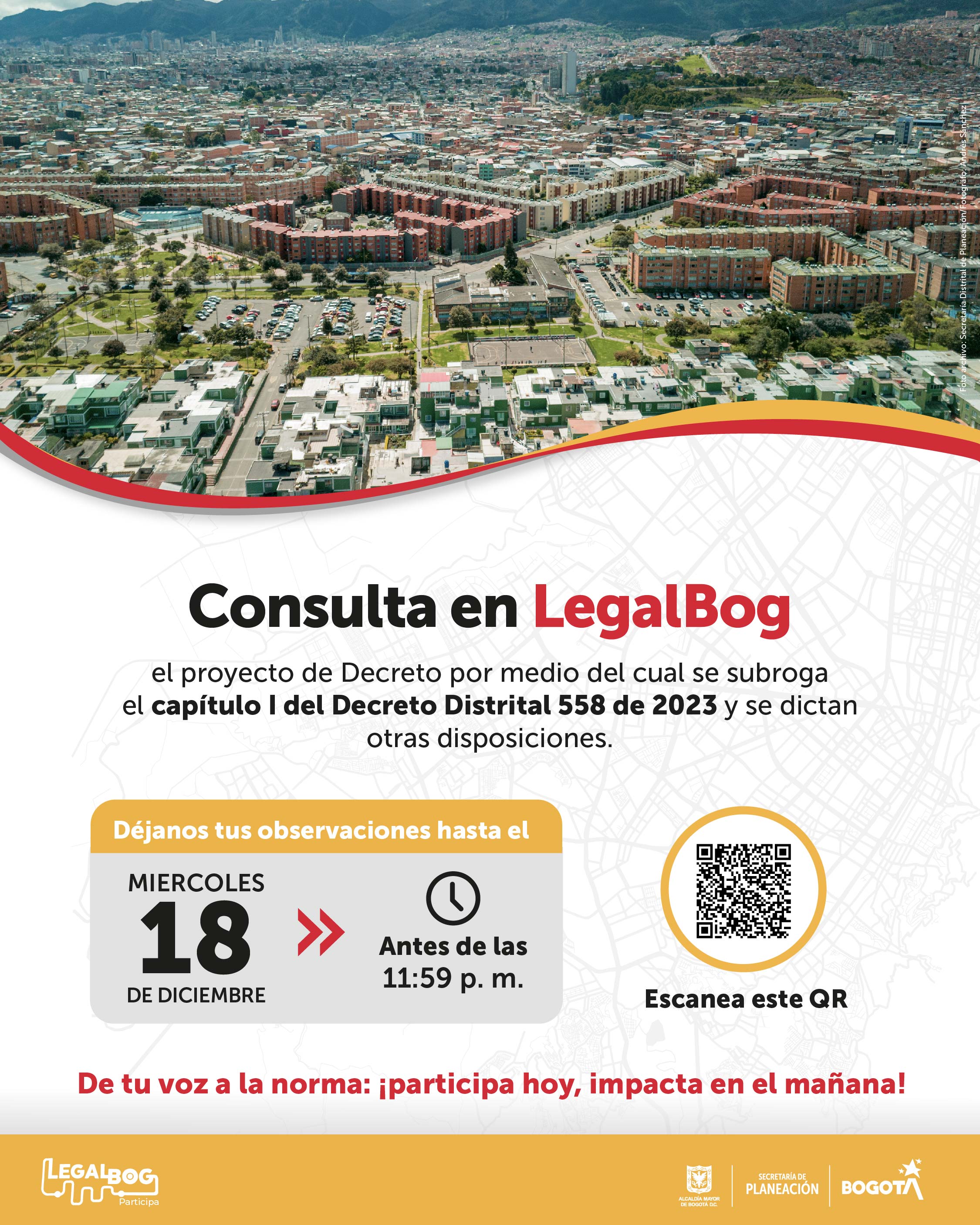 Proyecto de Decreto por medio del cual se subroga el capítulo I del Decreto Distrital 558 de 2023.