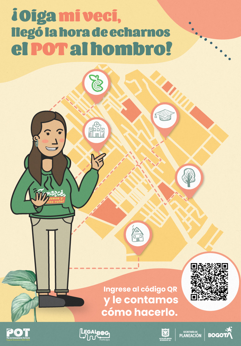Mujer señalando plano