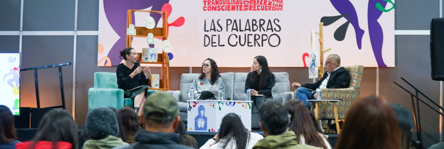 Expertos invitados al panel “Construyendo ciudades inclusivas: desafíos y soluciones ante la exclusión extrema”, desarrollado en la FILBo 2025