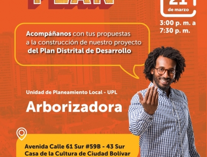 Hombre afrodescendiente invitando a participar