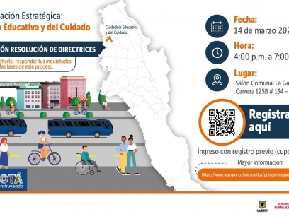 Personas realizando diferentes actividades al aire libre. Buses y metro elevado.