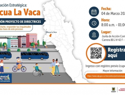 buses, peatones y personas movilizándose en bicicleta, silla de ruedas.