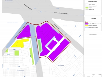 Mapa de Plan Parcial de Renovación Urbana Nueva Aranda 