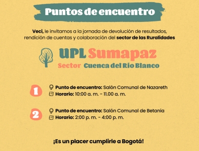 Jornada de devolución Unidades de Planeamiento Local sector ruralidades – UPL Sumapaz - sector Cuenca del Río Blanco