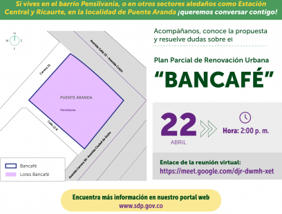 Plano Plan Parcial de Renovación Urbana Bancafé