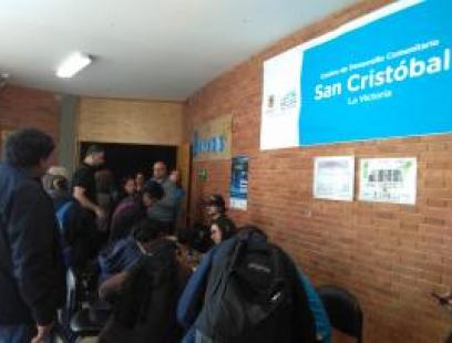 Mesas de registro al ingreso de la Socialización POT Localidad San Cristóbal