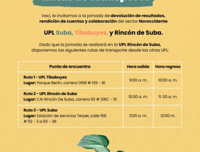 Jornada de devolución Unidades de Planeamiento Local Sector Noroccidente