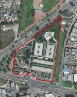 Imagen aérea satelital, con el polígono de intervención del Plan de Regularización y Manejo 