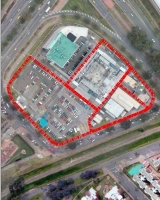 Imagen aérea satelital, con el polígono de intervención del Plan de Implantación.