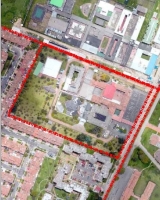 Imagen aérea satelital, con el polígono de intervención del Plan de Regularización y Manejo 