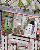 Imagen aérea satelital, con el polígono de intervención del Plan de Regularización y Manejo 