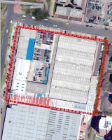 Imagen aérea satelital, con el polígono de intervención del Plan de Implantación.