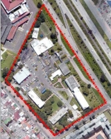 Imagen aérea satelital, con el polígono de intervención del Plan de Implantación.