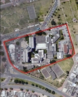 Imagen aérea satelital, con el polígono de intervención del Plan de Regularización y Manejo