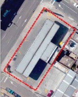 Imagen aérea satelital, con el polígono de intervención del Plan de Implantación.