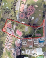 Imagen aérea satelital, con el polígono de intervención del Plan de Regularización y Manejo 