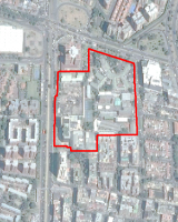 Imagen aérea satelital, con el polígono de intervención del Plan de Regularización y Manejo 