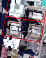Imagen aérea satelital, con el polígono de intervención del Plan de Implantación.