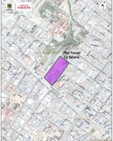 Imagen satelital que contiene la delimitación y localización del PPD "La Sabana"