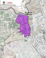 Imagen satelital que contiene la delimitación y localización del PPD "La Marlene"