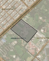 Imagen aérea que identifica el polígono de intervención del Plan de Regularización y Manejo