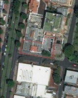 Imagen aérea satelital, con el polígono de intervención del Plan de Implantación.
