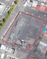Imagen aérea satelital, con el polígono de intervención del Plan de Implantación.