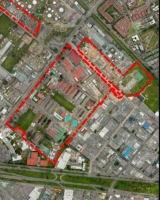 Imagen aérea satelital, con el polígono de intervención del Plan de Regularización y Manejo 
