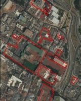 Imagen aérea satelital, con el polígono de intervención del Plan de Regularización y Manejo 