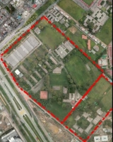 Imagen aérea satelital, con el polígono de intervención del Plan de Regularización y Manejo 