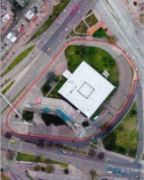 Imagen aérea satelital, con el polígono de intervención del Plan de Regularización y Manejo 