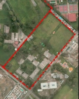 Imagen aérea satelital, con el polígono de intervención del Plan de Regularización y Manejo 