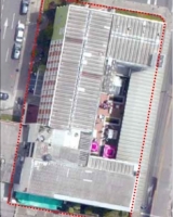 Imagen aérea satelital, con el polígono de intervención del Plan de Regularización y Manejo 