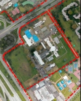 Imagen aérea satelital, con el polígono de intervención del Plan de Regularización y Manejo 