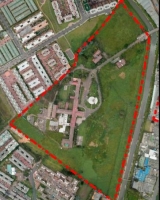 Imagen aérea satelital, con el polígono de intervención del Plan de Regularización y Manejo 
