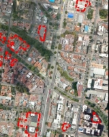 Imagen aérea satelital, con el polígono de intervención del Plan de Regularización y Manejo 