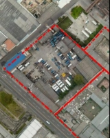 Imagen aérea satelital, con el polígono de intervención del Plan de Regularización y Manejo 