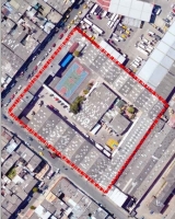 Imagen aérea satelital, con el polígono de intervención del Plan de Regularización y Manejo 