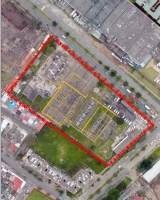 Imagen aérea satelital, con el polígono de intervención del Plan de Regularización y Manejo 