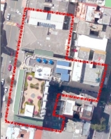 Imagen aérea satelital, con el polígono de intervención del Plan de Regularización y Manejo 