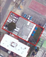 Imagen aérea satelital, con el polígono de intervención del Plan de Regularización y Manejo 