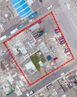Imagen aérea satelital, con el polígono de intervención Lineamientos para Plan Implantación 