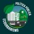 Banner con texto Política Pública Ecourbanismo envolviendo en un circulo un dibujo de una ciudad y un bosque