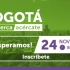 Panorámica de Bogotá con fondo verde