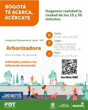Personas realizando diferentes actividades en espacios rodeados de árboles.