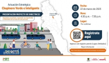 Personas realizando diferentes actividades al aire libre, buses y metro elevado.