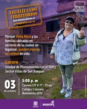 Taller de Legalización de barrios sector Villas de San Joaquín (UPL) Lucero