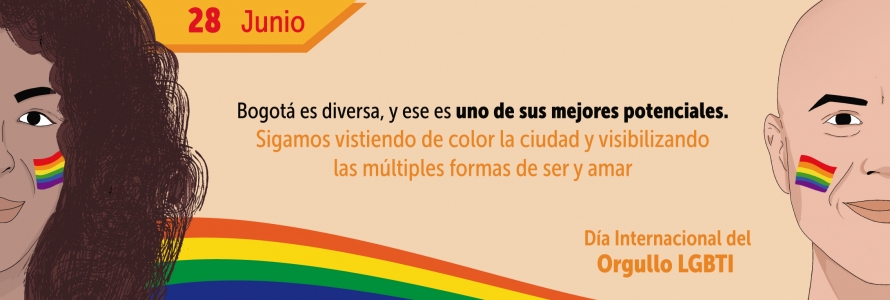 Imagen con diferentes personas sonriendo en Día Internacional del Orgullo LGBTI