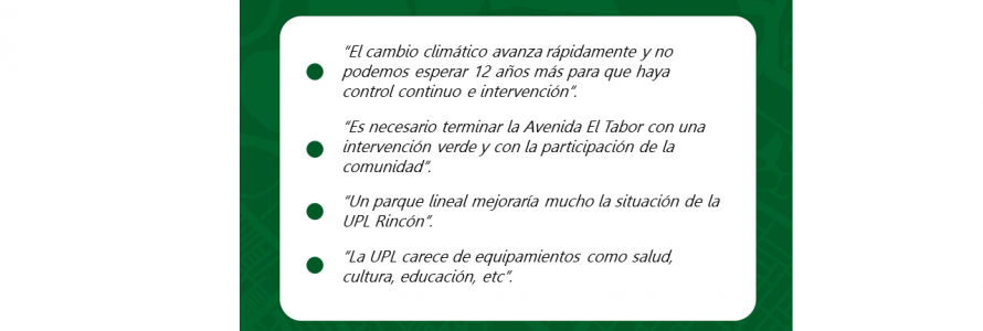 Frases de la jornada presencial en la UPL Rincón de Suba.